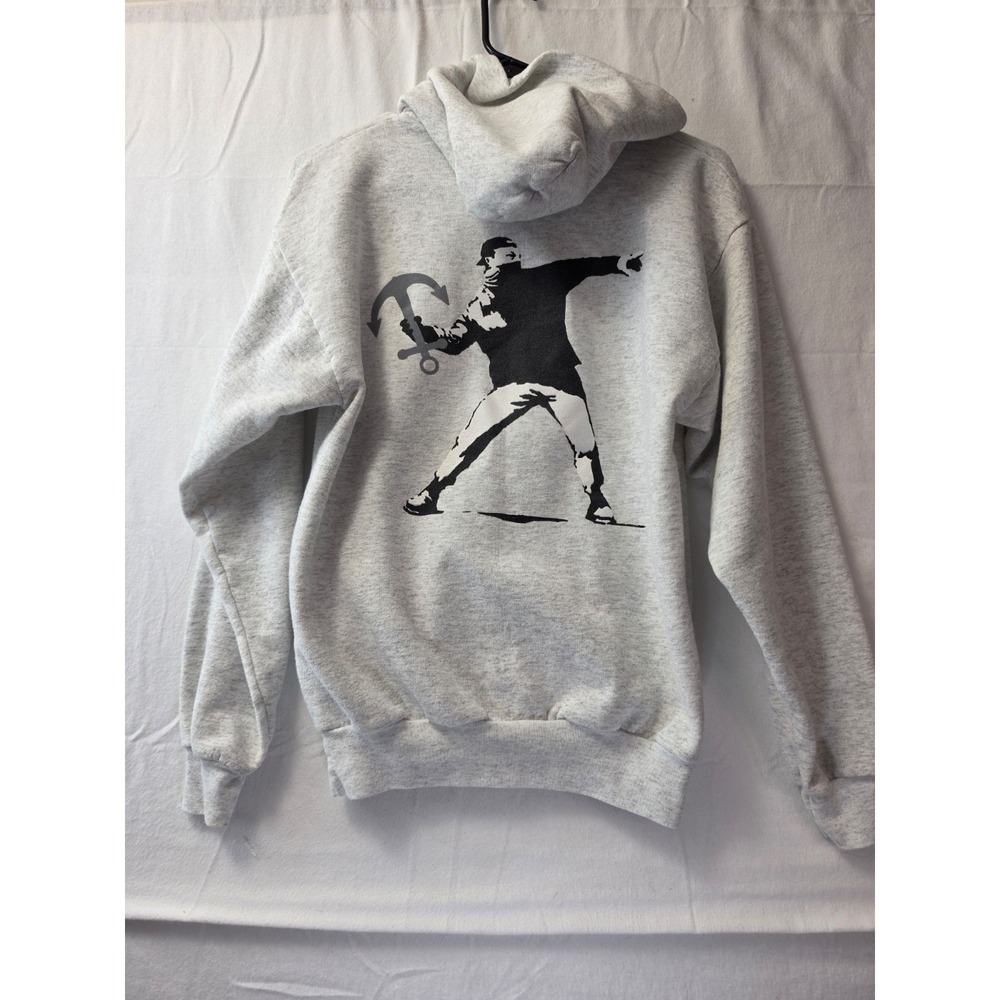 Banksea Wilmington DE Hanes Hoodie Youth XL Banksy Style Anchor Gray